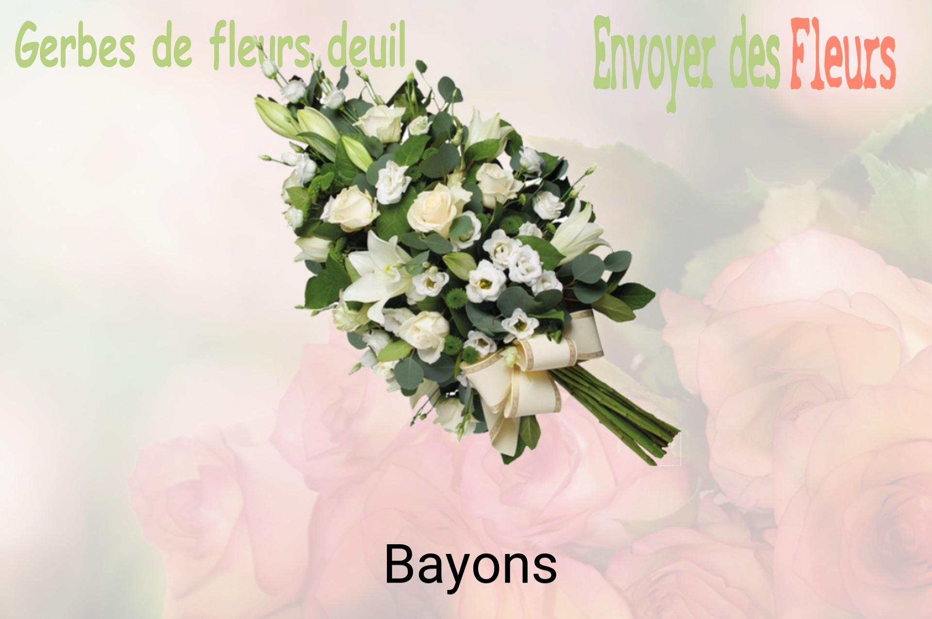 Gerbe de fleurs de deuil livrée à Bayons
